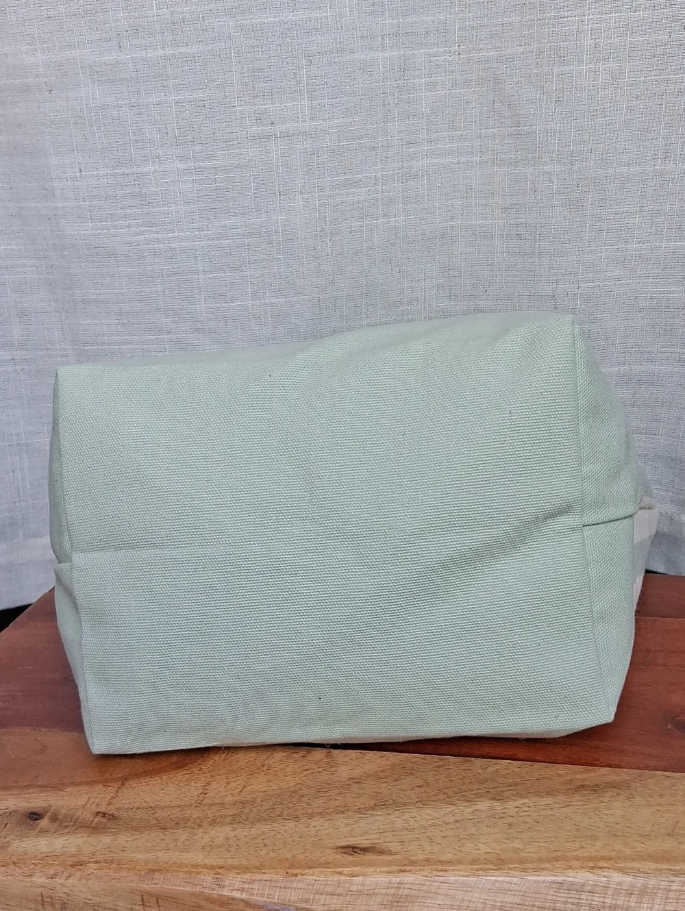 Trader Joe's Striped Mini Canvas Tote Bag Green